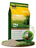 Natureflix Rasendünger Sommer | Langzeitdünger & Stickstoffdünger für jeden Rasen – der Premium Düngemittel (Körnung 2-4mm) mit Moosverdrängung | für Streuwagen (Sommerdünger, 10kg für 500m²)