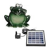 Storm's Gartenzaubereien Wasserspeier Frosch Keramik mit Solarpumpe 12cm