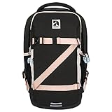 Audetic Schulrucksack Mädchen Teenager Schwarz Rosa - Cosmo - Schulranzen für Klasse 5 - Ergonomische Schultasche mit vielen Fächern für Schule & Freizeit - Wasserabweisend