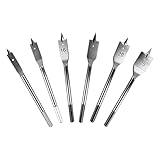 6-Teiliges Flachfräsbohrer Set Sechskantschaft Spatenbohrer aus Kohlenstoffstahl 10mm 12mm 16mm 18mm 20mm 25mm für Hart Weichholz Praktische Blisterverpackung