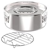 Torribala Flan 2.3 QT Form, Edelstahl Flan Form mit Deckel - Flan Maker - Flan Maker Durable Einfach zu bedienen 21X21X9CM