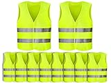 Anlisng Warnweste, 10PCS Gelb Reflektierende...