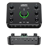 LEKATO USB Audio Interface für Aufnahme Songwriting Streaming und Podcasting, Bluetooth, Studioqualität, Audio-Mixer mit XLR/OTG/Aufnahme/Monitor/Instrumenten-Anschlüssen, Multifunktional