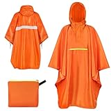 ENONEO Wasserdichter Fahrrad Regenponcho mit Kapuze, Wasserdicht Regenjacken Wiederverwendbar Regencape Unisex Regen Poncho Cape Erwachsene Leicht Regenmantel für Wandern Radfahren Angeln