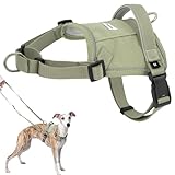 Duuclume Leichtes Hundegeschirr mit Front-Kontrolle, Anti-Zieh-Hundegeschirr und Leine, reflektierend, taktische Sicherheitsgurte für kleine, mittelgroße und große Hunde, Grün, Größe S