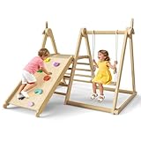 STYPLZ 5-in-1 Kinderspielplatz Innen mit Schaukel, Rutsche, Leiter, Kletterwand und Windmühle, 2-8 Jahre, Fördert Fitness und Kreativität, Innen, Garten, Spielbereich