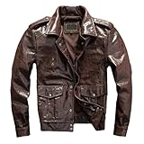 Herren Police Flight Suit Kurze Slim Fit Lederjacke
