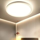 OTREN LED Deckenleuchte Flach, Rund Badlampe Deckenlampen 24W, Modern Panel Lampe für Badezimmer Wohnzimmer Schlafzimmer Badezimmer, 3000K Warmweiß, IP44, Ø23CM