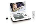 Lenco Tragbarer DVD-Player DVP-1063WH 25,4 cm (10 Zoll) DVB-T2, HD Tuner, 12V Adapter, USB, SD, 220V Netzteil, weiß
