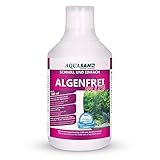 AQUASAN Aquarium Algenfrei Plus (Aquarium Algenvernichter, Algenentferner - Gegen nahezu alle Algen - Bartalgen, Pinselalgen, Schmieralgen), Inhalt:0.5 Liter