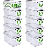 Deuba® 10x Aufbewahrungsbox mit Deckel 5L Box Kunststoff Kisten lebensmittelecht BPA frei klein Klickverschluss transparent stapelbar Küche Schlafzimmer