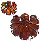 Oktopus-Charcuterie-Platte, Geschenke für Meeresfrüchte-Liebhaber, Ozean-Themen-Party, Käsebrett, Snack-Servierplatte, Holz-Serviertablett für Käse, Oktopus-Vorspeisen-Serviertablett