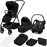 LIONELO MERIL 3-in-1 Multifunktionaler Kinderwagen 0-48 Monate Bis zu 22 kg, Babywanne bis zu 9 kg, Kindersitz bis zu 13 kg, Geländeräder 360°, Vollfederung, XXL-Verdeck mit UPF50+