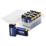 10 Stück Varta Industrial Batterie 9V Block Alkaline...