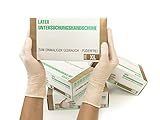 Latexhandschuhe 100 Stück Box (XL, Weiß) Einweghandschuhe, Einmalhandschuhe, Untersuchungshandschuhe, Latex Handschuhe, puderfrei, unsteril, disposible gloves