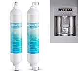 ilauke 2 x Wasserfilter für Samsung Aqua Pure Plus LG AEG Ersatz Externer Kühlschrank Wasser Filter mit 4x 1/4'Universal Anschlussset