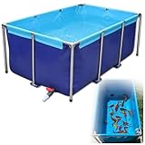 Fischteich für Wasserspeicherung und Fischzucht, PVC-Material, temporäres Halten und Beobachten, ideal für Gartenarbeit und Outdoor-Aktivitäten, 200 x 150 x 70 cm