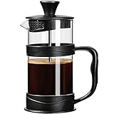 ParaCity French Press Kaffeebereiter, Klein Kaffeepresse aus Edelstahlfilter und hitzebeständigem Glas, Kaltbrüh-Kaffeemaschine 350 ml/12 oz, gut als Geschenk für Reisen und Zuhause