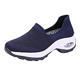 Damen Turnschuhe Hoch mit Mesh-Obermaterial Mode Frauen Komfort Bequemlichkeit für Frauen Wanderschuhe Frauen graue Farbe Bequeme Schuhe Sportschuhe Sneaker Leichtgewichts (Blue, 37)