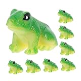 GARIOUANS 8 Stück Teiliges Mini Frosch Figuren aus Leichtem Harz Realistische Garten Desktop Dekoration Bunte Kleine Frosch miniaturen für Drinnen und Draußen Niedliche Tisch Gartendeko