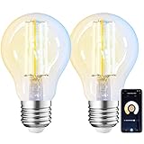 ANTELA Alexa Glühbirne E27 7W 806LM Smart WLAN LED Dimmbare Birne Lampe, Warmweiß (2700K) Kaltweiß (6500K) Licht Kompatibel mit Amazon Alexa, Google Home, 2 Stück