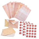 NUOBESTY Retro Letterhead Set Schreibwaren für Briefe Vintage-Papier und Umschläge handgeschriebenes briefpapier Vintage Letter Paper Briefumschläge aus Papier Vintage Stationery Paper