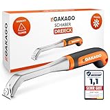 Gakago Kraft-Schaber - Hochwertige Dreieck-Ziehklinge aus langlebigen Wolframcarbid - Ergonomisch & rutschfester Universalschaber für Holz, Metall, Beton oder Stein - Leicht & handlich beim Arbeiten