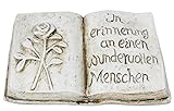 Grabbuch mit Rose Grab Dekoration mit Inschrift 16 cm