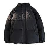 Steppjacke Herren ohne Kapuze Leicht Daunenjacke Warm Winter Übergangsjacke, Loose Fit Puffer Jacke Langarm Winterjacke Einfarbig Sportjacke Sportlich Herbstjacke Lässige Anorak für Kurztrips