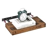 VASAGLE Wandregal, schwebendes Regal, 20 x 40 x 3,8 cm, Wandregal für Bilderrahmen, Dekoration, für Wohnzimmer, Arbeitszimmer, Küche, rustikales Braun LWS24BX