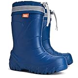 Ultra Leichte Gummistiefel Lammfell Gefüttert Winterstiefel Winterschuhe Mammut (30/31, Blau)
