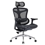 SIHOO Doro C300 Ergonomischer Bürostuhl mit ultraweichen 3D-Armlehnen, dynamischer Lordosenstütze für den Homeoffice-Stuhl, Verstellbarer Rückenlehne (Schwarz)