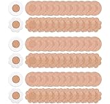 Belerry 100 Stück Unsichtbare Nippelabdeckung Brustwarzenabdeckungen Brustaufkleber Nippel Cover Nippelaufkleber Einweg Nipple Abdeckungen für Frauen (Blume, rund) Beige