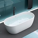 Mai & Mai Freistehende Badewanne 170x80cm Oval Acryl-Wanne Standbadwanne V518