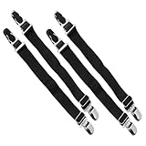 WATIIFUFU 2 Paar Verstellbare Metall Entenschnabel Strumpfhalter Clips Schwarz Langlebige rutschfeste Garters für Strümpfe Vielseitig Einstellbar für Unterschiedliche für Wäsche und