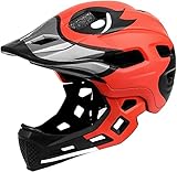 JAMCHE Kinderfahrradhelm - Kinderhelm mit abnehmbarem Kinnschutz - Schutzhelm für Kinder, Skaterhelm Kinder 1