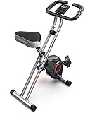 YOSUDA Heimtrainer Fahrrad Klappbar,Ergometer 150kg Belastbar, Hometrainer 8 Magnetische Widerstandsstufen,Leise & Bequem, LCD-Monitor, höhenverstellbarer Sitz (2-IN-1 Fahrrad)