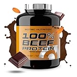 Scitec Nutrition 100% Beef Protein, Aromatisiertes Protein Getränkepulver, Laktosefrei, Zuckerfrei, Glutenfrei 1,8 kg, Mandelschokolade