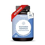Kulturen-Komplex - 20 Bakterienstämme + Inulin - 90 Kapseln - 20 Mrd. KBE pro Tagesdosis - Vegan, Laborgeprüft, Ohne Zusatzstoffe - 30 Tage Vorrat - Vitavea