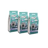 BentoKitty Katzenstreu (26,1kg, 30L, 3er Pack) mit Lavendel Duft, Klumpend, weiß, feinkörnig, Klumpstreu aus Bentonite, für Sensitive Katzenpfoten geeignet