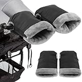 Kinderwagen Handmuff, Kinderwagen Fleece Handmuff, Winter Baby Kinderwagen Handschuhe, Wasserdicht und Winddicht Anti-Freeze Fleece Gefüttert, Extra Lange Handschuhe für Kinderwagen Buggy, Fahrrad und