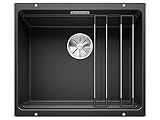 BLANCO ETAGON 500-U | Granitspüle aus SILGRANIT schwarz | Einbauart: Unterbau | für 60 cm breite Unterschränke | Durchdachtes Systemkonzept mit vielseitig verwendbaren ETAGON-Schienen