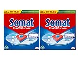 Somat Classic Power Spülmaschinen Tabs, 140 Tabs (2x 70 Tabs), Geschirrspül Tabs mit Fettlösekraft für kraftvolle Reinigung, Spültabs für strahlend sauberes Geschirr sogar bei niedrigen Temperaturen