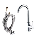 HOLIDYOYO Küchen und Badezimmerarmatur mit Kalt und Warmwasserfunktion Einfache Installation Elegantes Design für Waschbecken und Spültisch Flexibler Schlauch