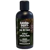 Wellnessmax Bio Sauna-Aufguss Zirbe/Latsche/Euka Saunaöl auf Bio-Basis 100 ml I Premium Sauna Aufgussmittel für für Saunen, Aromaschalen, Kräuterbäder und Dampfbad ein 100% natürlicher Saunaduft