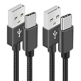 USB C Kabel, [2 Stück 2M] Nylon Handy Ladekabel USB C Schnellladekabel Typ C Ladekabel für Samsung Galaxy A51 A50 A41 A40 A71 A21s A20 A20e S8 S9 S10 S20 fe, Note 10 9 8, Huawei P40 P30 P20 P10 P9