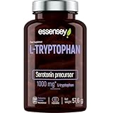 ESSENSEY - L-Tryptophan I 1000mg I 90 Kapseln I Essentielle Aminosäure I Vegetarier & ohne Zusätze I 45 Tagesdosen I Leicht zu schlucken I Laborgeprüft