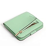 TANTOMI Geldbeutel Damen Klein, Portemonnaie Damen Klein aus Kunstleder mit Mehreren Kartenfächern, Mini Wallet für Kreditkarten, Geldscheine, Münzen(Hellmint).