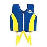 IvyH Kinder Schwimmjacke, Baby Schwimmende Badeanzug Trainingweste Schwimmlernweste Auftriebsweste für Kleinkinder Junge Mädchen von 2-9 Jahren(Blau Gelb L)