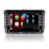 Double din Autoradio Kompatibel mit kabelloses CarPlay Android Auto mit 7 Zoll IPS Bluetooth/FM/AM Radio/USB/hohe Leistung für VW Golf 5 6 Passat Jetta Caddy EOS T5 Tiguan Touran CC Polo